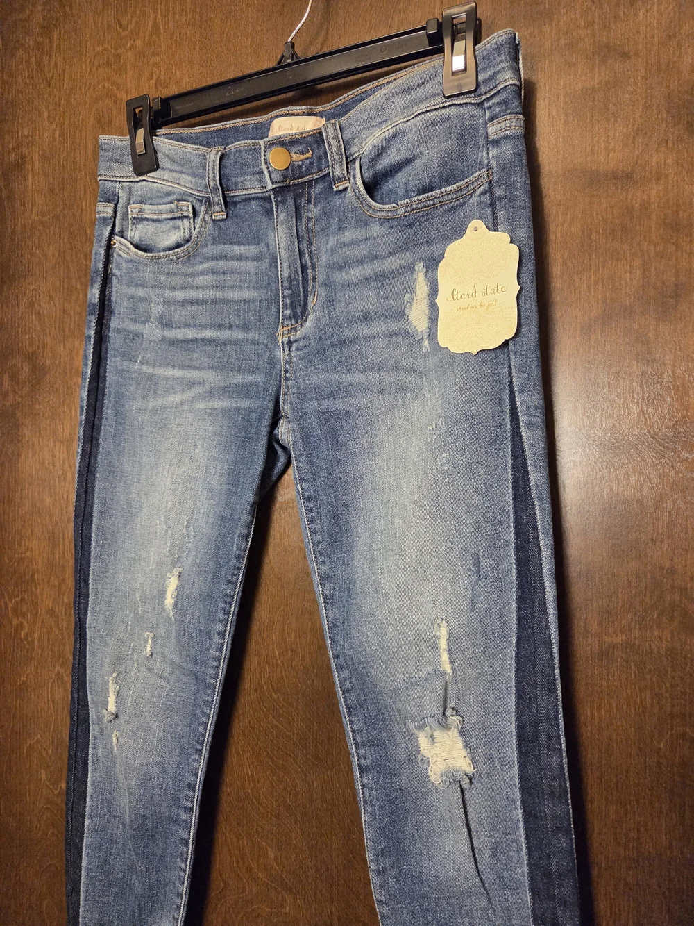 Altar'd State Two-Tone Blue Cropped Ankle Jeans NWT